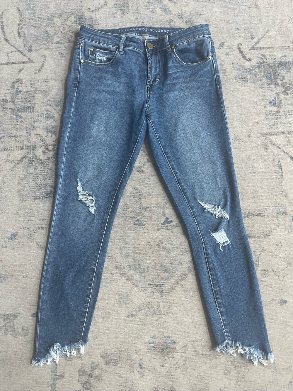 Articles of Society Distressed Skinny Jeans 26 Raw Hem Ankle